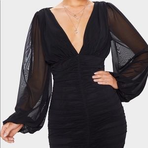 Black Bodycon Ribbed Dress Size S